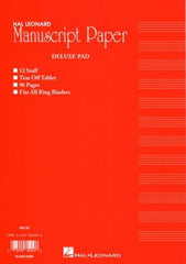 Deluxe Manuscript Pad 96 Pages (Red Cover) Australian - 12 staves-Manuscript-Hal Leonard-Engadine Music
