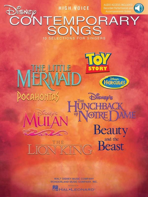 Disney Contemporary Songs, High Voice-Vocal-Hal Leonard-Engadine Music