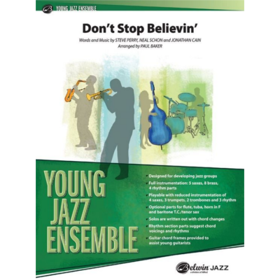 Don't Stop Believin', Journey Arr. Paul Baker Stage Band Chart Grade 2-Stage Band chart-Alfred-Engadine Music
