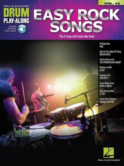 Easy Rock Songs, Drum Play-Along Volume 42-Percussion-Hal Leonard-Engadine Music