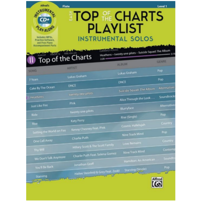 Easy Top of the Charts Playlist Instrumental Solos - Flute Bk/CD-Woodwind-Alfred-Engadine Music