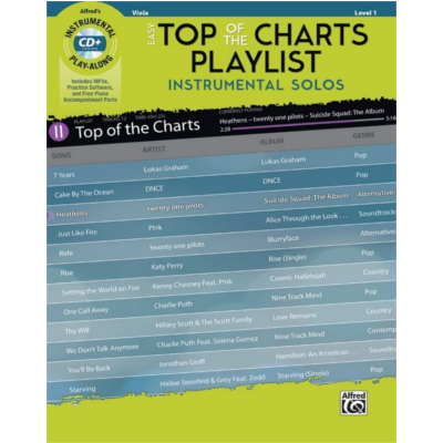 Easy Top of the Charts Playlist Instrumental Solos - Viola Bk/CD-Strings-Alfred-Engadine Music