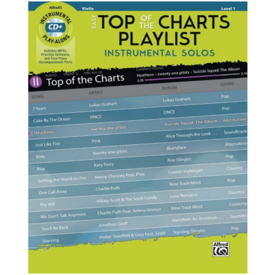 Easy Top of the Charts Playlist Instrumental Solos - Violin Bk/CD-Strings-Alfred-Engadine Music