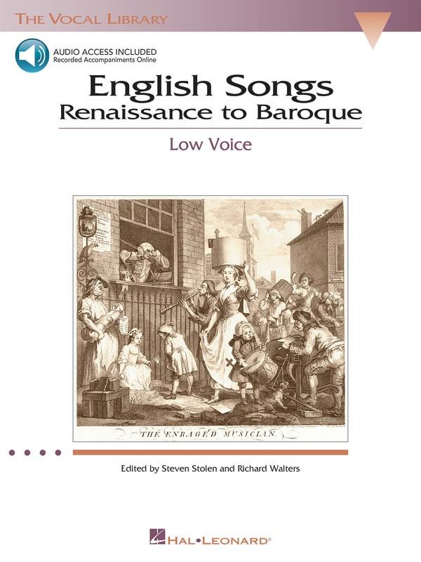 English Songs: Renaissance to Baroque, Low Voice - Book & Online Audio-Vocal-Hal Leonard-Engadine Music