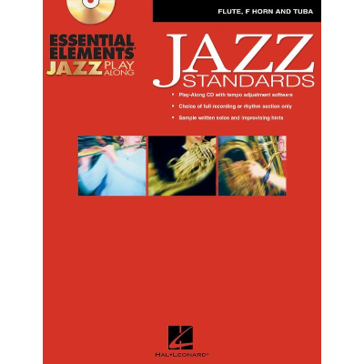 Essential Elements Jazz Play-Along Jazz Standards - Flute, F Horn and Tuba (B.C.)-Jazz-Hal Leonard-Engadine Music