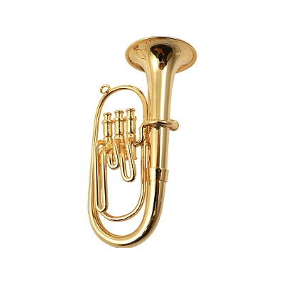 Euphonium Gold Ornament 3.75