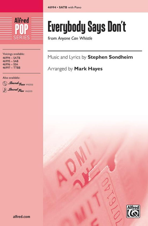 Everybody Says Don't, Stephen Sondheim Arr. Mark Hayes Choral-Choral-Alfred-SATB-Engadine Music