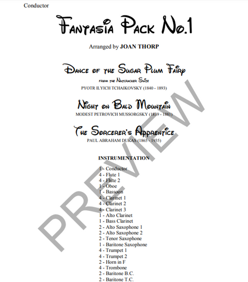 Fantasia Pack No.1, Arr. Joan Thorp Concert Band Grade 3-Concert Band-Thorp Music-Engadine Music
