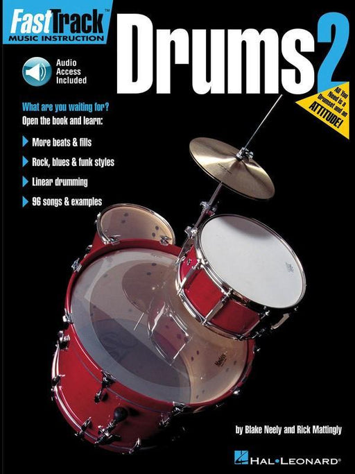 FastTrack Drums Method - Book 2 Bk/CD-Percussion-Hal Leonard-Engadine Music