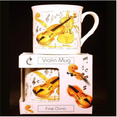 Fine China Mug Violin-Homeware-Engadine Music-Engadine Music