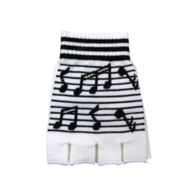 Fingerless Gloves With Music Notes-Clothing & Bags-Engadine Music-Engadine Music