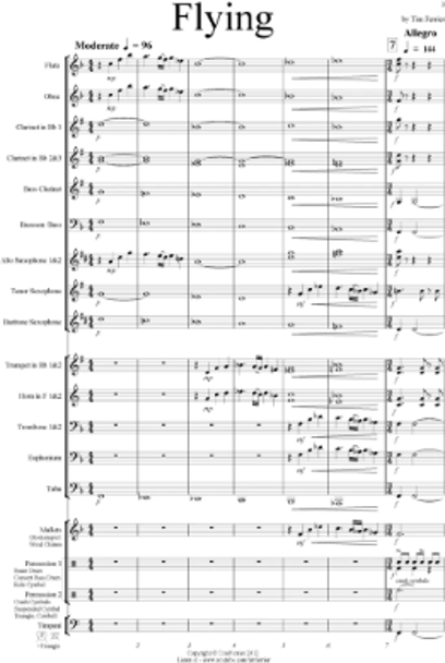 Flying, Tim Ferrier Concert Band Grade 4-Concert Band-Tim Ferrier-Engadine Music