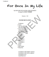 For Once In My Life, Joan Thorp Stage Band Grade 4-Stage Band chart-Thorp Music-Engadine Music