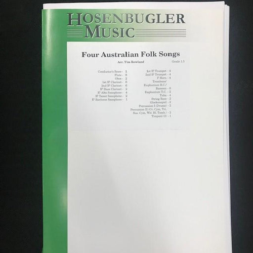 Four Australian Folk Songs, Tim Rowland Concert Band Grade 1.5-Concert Band Chart-Hosenbugler-Engadine Music