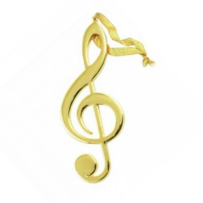 G Clef Gold Ornament 5"-Christmas-Engadine Music-Engadine Music