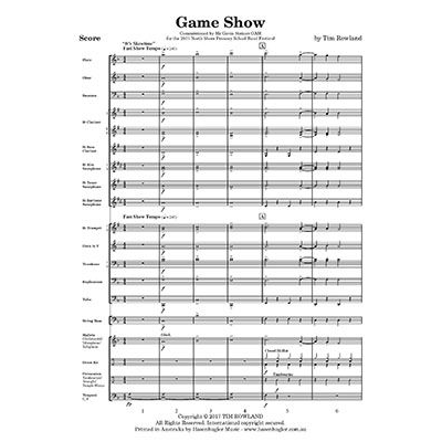 Game Show, Tim Rowland Concert Band Chart Grade 2.5-Concert Band Chart-Hosenbugler-Engadine Music