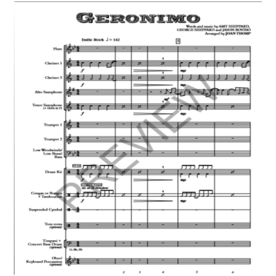 Geronimo Arr. Joan Thorp Concert Band Chart Grade 1.5-Concert Band Chart-Thorp Music-Engadine Music