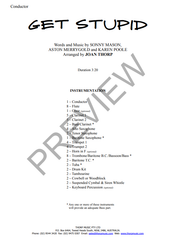Get Stupid, Arr. Joan Thorp Concert Band Grade 1.5