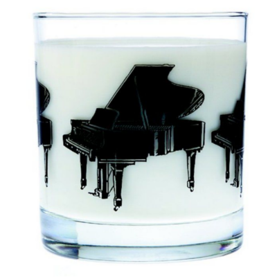 Glass Tumbler with Black Grand Piano Imprint-Homeware-Engadine Music-Engadine Music