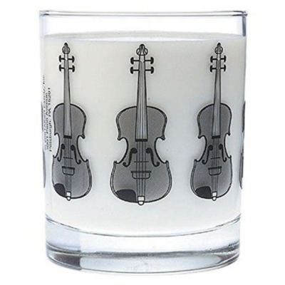Glass Tumbler with Black Violin Imprint-Homeware-Engadine Music-Engadine Music