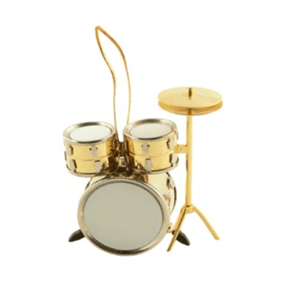 Gold Drum Set Ornament 3.5