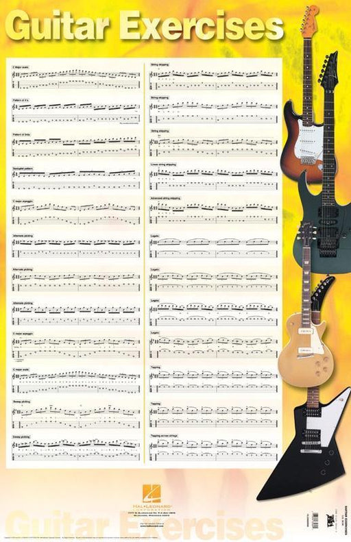 Guitar Exercises Poster-Guitar & Folk-Hal Leonard-Engadine Music