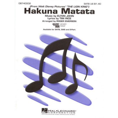 Hakuna Matata, Elton John Arr. Roger Emerson Choral-Choral-Hal Leonard-Engadine Music