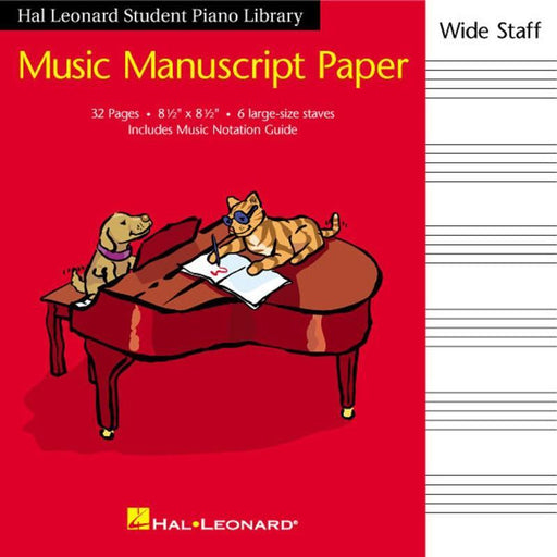 Hal Leonard Student Piano Library Music Manuscript Paper Wide Staff-Manuscript-Hal Leonard-Engadine Music