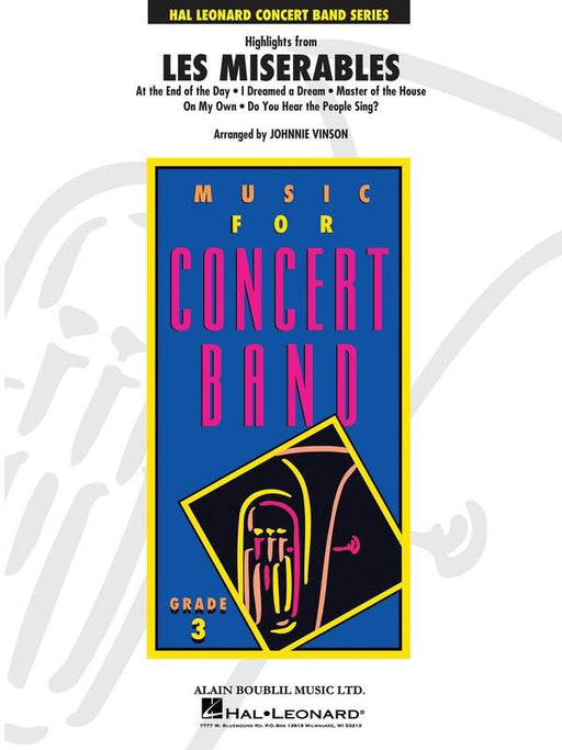 Highlights From Les Miserables Arr. Johnnie Vinson Concert Band Grade 3