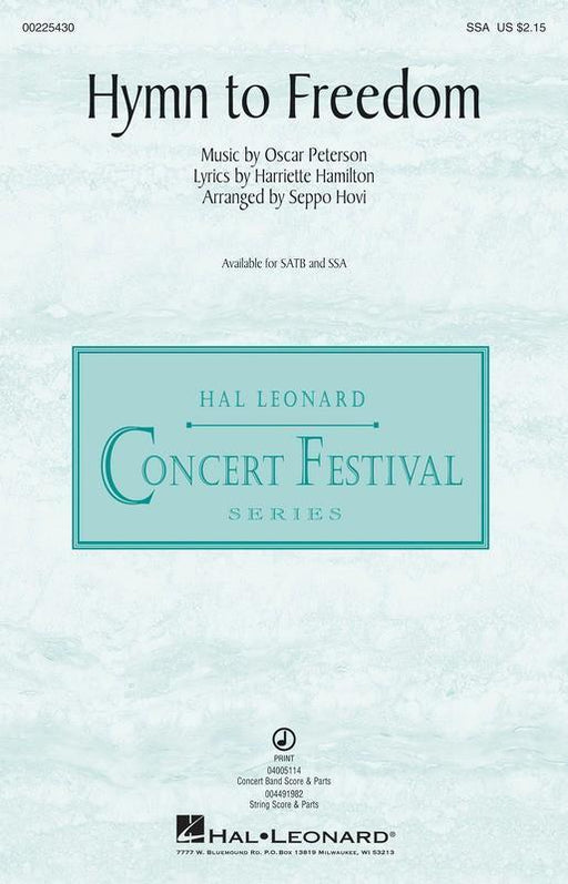 Hymn to Freedom Oscar Peterson Arr. Paul Read Choral-Choral-Hal Leonard-Engadine Music
