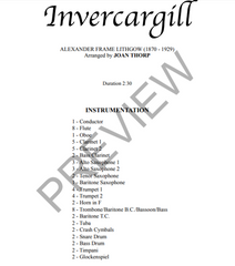 Invercargill, Arr. Joan Thorp Concert Band Grade 1.5-Concert Band-Thorp Music-Engadine Music