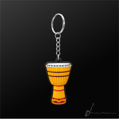 Key Chain African Drum-Giftware Accessories-Engadine Music-Yellow-Engadine Music