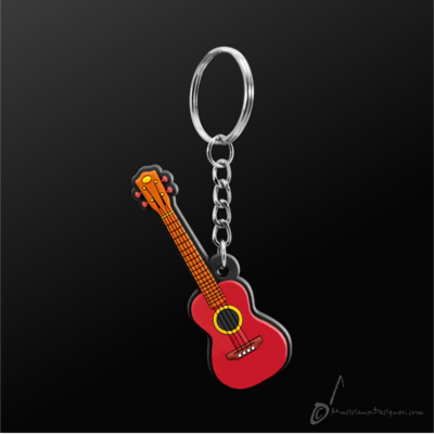 Key Chain Ukulele Brown-Giftware Accessories-Alfred-Engadine Music