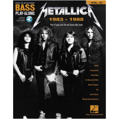 Metallica: 1983-1988 Bass Play-Along Volume 21-Guitar & Folk-Hal Leonard-Engadine Music