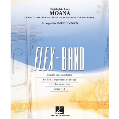 Moana (Highlights from) Arr. Johnnie Vinson FlexBand Arrangement Grade 2-3-Flexband Arrangement-Hal Leonard-Engadine Music