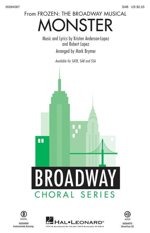 Monster from Frozen: The Broadway Musical Arr. Mark Brymer Choral-Choral-Hal Leonard-Engadine Music