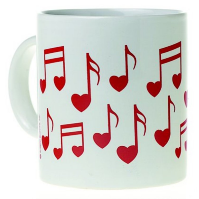 Mug Music Design Heart Notes-Homeware-Engadine Music-Engadine Music