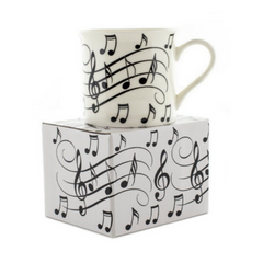 Music Notes Mug Black on White-Homeware-Engadine Music-Engadine Music