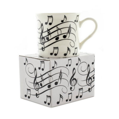 Music Notes Mug Black on White-Homeware-Engadine Music-Engadine Music