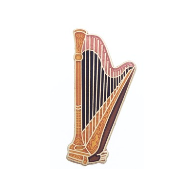 Music Pin Concert Harp-Giftware Accessories-Engadine Music-Engadine Music