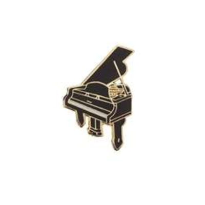 Music Pin Grand Piano Black-Giftware Accessories-Engadine Music-Engadine Music