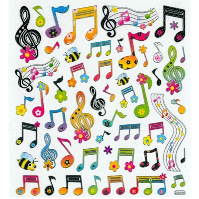Music Stickers Sheet Floral Notes-Stationery-Engadine Music-Engadine Music