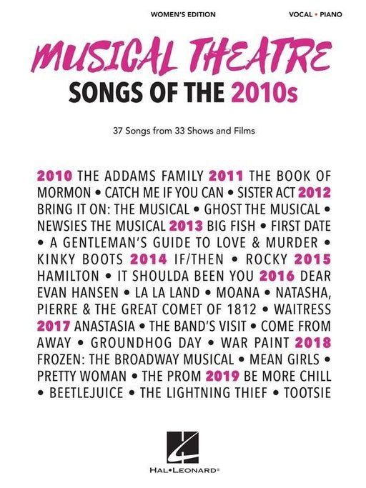 Musical Theatre Songs of the 2010s - Women's Edition