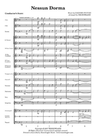 Nessun Dorma, Tim Rowland Concert Band Grade 2-Concert Band-Hosenbugler-Engadine Music