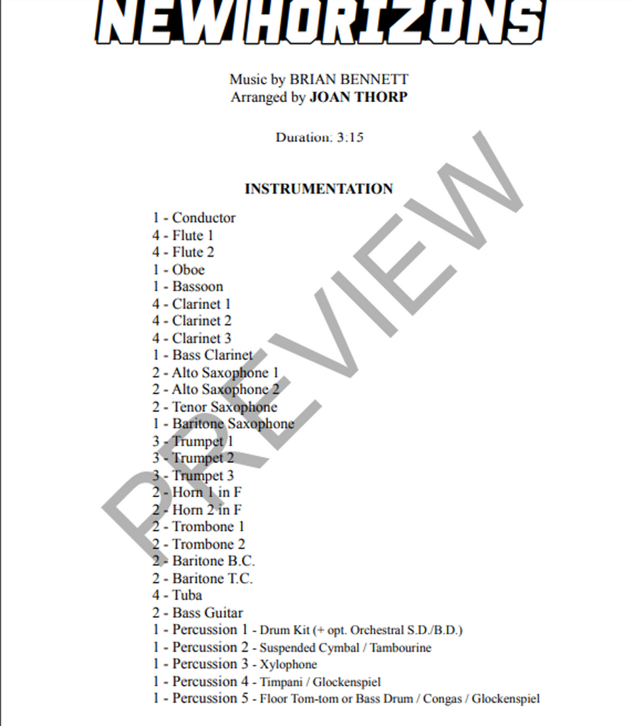 New Horizons, Joan Thorp Concert Band Grade 3-Concert Band-Thorp Music-Engadine Music