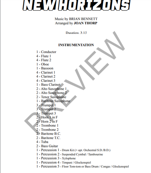 New Horizons, Joan Thorp Concert Band Grade 3-Concert Band-Thorp Music-Engadine Music