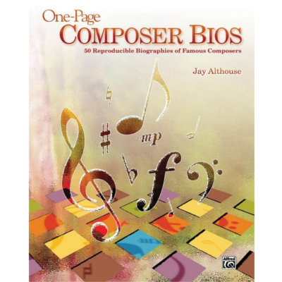 One-Page Composer Bios - Reproducible Book-Classroom Resources-Alfred-Engadine Music