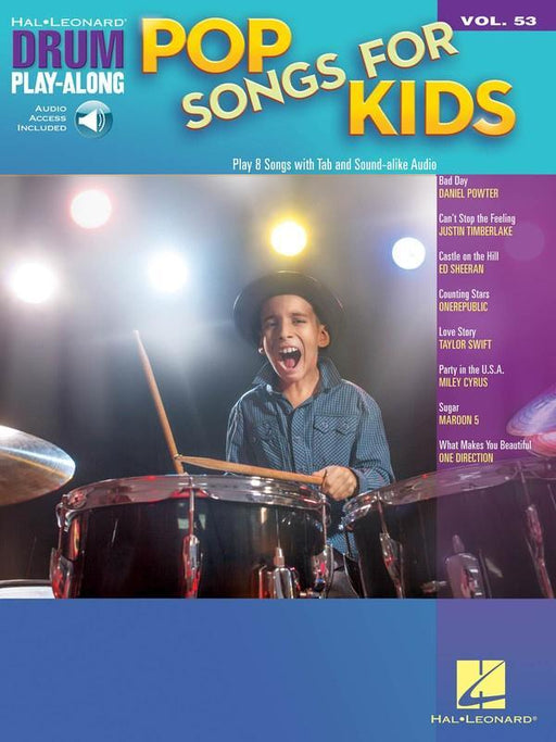 Pop Songs for Kids, Drum Play-Along Volume 53-Percussion-Hal Leonard-Engadine Music