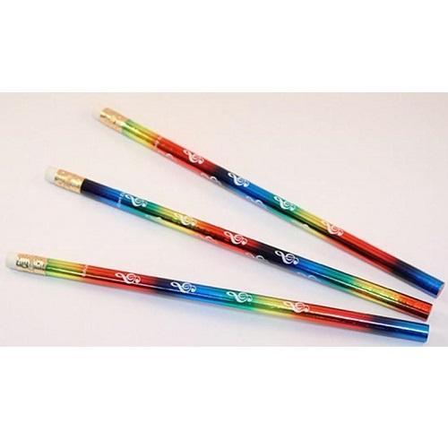 Prismatic Pencil Rainbow With G Clefs-Stationery-Engadine Music-Engadine Music