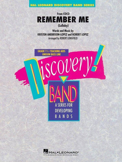 Remember Me, Arr. Robert Longfield Concert Band Chart Grade 1.5-Concert Band Chart-Hal Leonard-Engadine Music